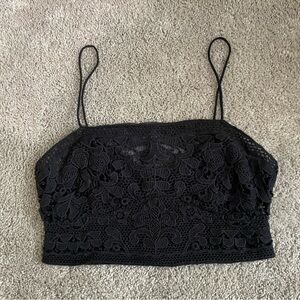 Free People Black Lace Bralette Size M